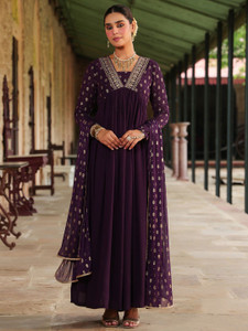 Janasya Women Printed, Embellished Flared Kurta