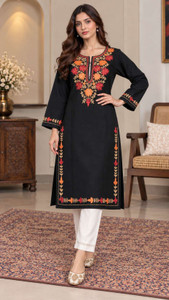 yuvraj global Women Embroidered Straight Kurta