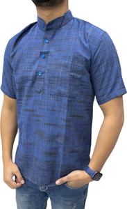 AFC Men Self Design Straight Kurta