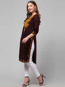 DIAMOND RUBY Women Embroidered A-line Kurta