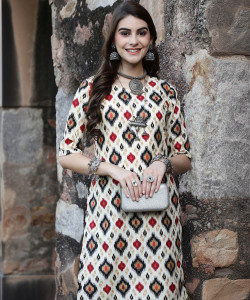 EthnicBasket Women Floral Print Straight Kurta