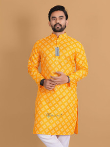 DARKCHILL Men Geometric Print Straight Kurta