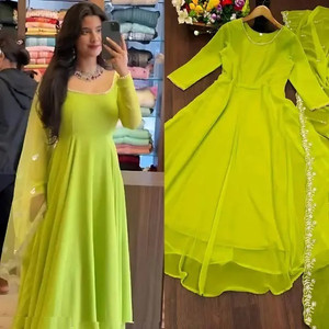 JAY ALAKHDHANI TRENDZ Women Solid, Embroidered, Embellished Anarkali Kurta