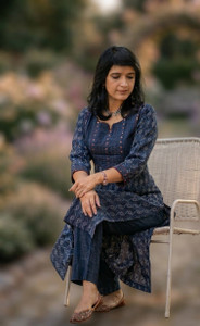 Fems Women Embroidered Straight Kurta