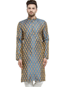 ALMORA Men Woven Design Straight Kurta