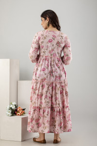 VARICOS Women Self Design Flared Kurta