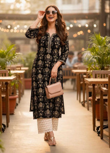 VICENTA Women Floral Print, Striped, Printed A-line Kurta