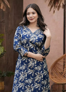 Wawlooks Women Floral Print Straight Kurta