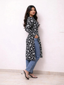 BIBHATSU Women Floral Print Straight Kurta