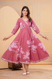 DAMMODE Women Printed Anarkali Kurta