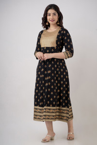 Abiri Women Block Print Anarkali Kurta