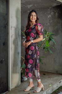 jacero Women Floral Print A-line Kurta