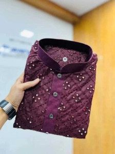 Simran Creation Men Embroidered Straight Kurta