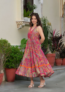 GEHU GARMENTS Women Printed Flared Kurta