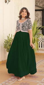 Lazzly Women Embroidered Gown Kurta