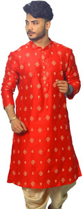 House of Aqss Men Printed Straight Kurta