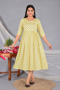Madfury Women Printed Anarkali Kurta