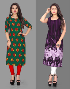 maruti fab Women Printed Straight Kurta