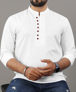 VTEXX Men Solid Straight Kurta