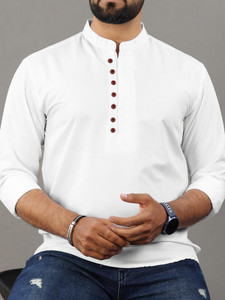 VTEXX Men Solid Straight Kurta