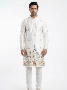 Daswani Exports Men Embroidered Straight Kurta