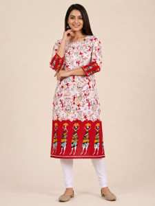 Elegant Outfit Women Printed, Tribal, Geometric Print Straight Kurta