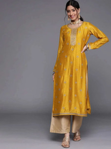 KurtiByHarshita Women Embroidered Straight Kurta