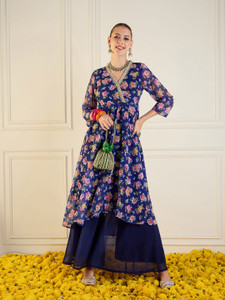 Shae by SASSAFRAS Women Printed Anarkali Kurta