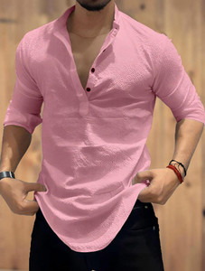 COMBRAIDED Men Solid Straight Kurta