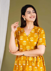 Kwast Women Printed A-line Kurta