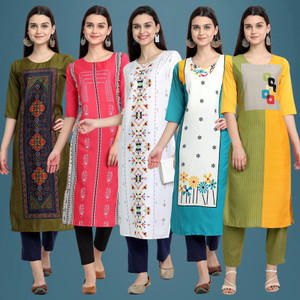 EthnicBasket Women Printed Straight Kurta