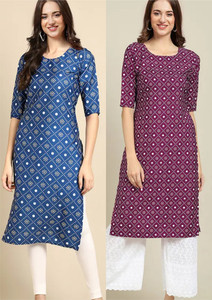 V And V Shop Women Printed Straight Kurta