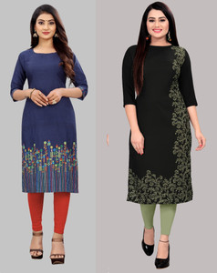 tanvi creation Women Floral Print Straight Kurta