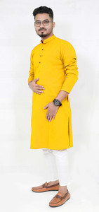 Rainbow Cloths Men Solid Straight Kurta