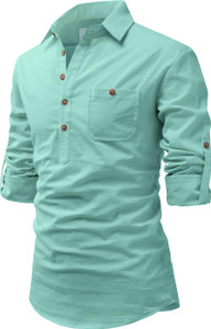 Edin Men Solid Pathani Kurta