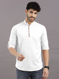 RAFSON Men Solid Straight Kurta