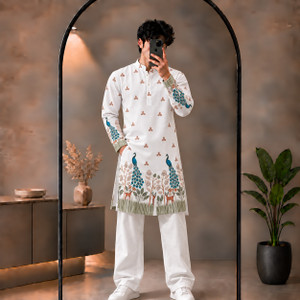 GRATITUDE ROCK Men Printed Straight Kurta