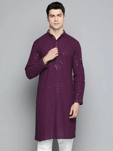 Kaashi Couture Men Embellished Straight Kurta