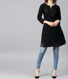 J K FASHION Women Chikan Embroidery Ethnic Dress Kurta