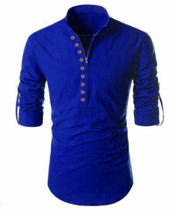 DEELMO Men Solid Straight Kurta