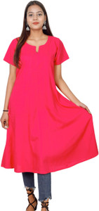 INDICRAFT Women Solid A-line Kurta