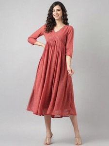 Neemiya Women Solid Flared Kurta