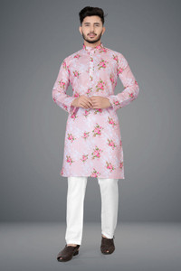 Svatantra Men Printed Straight Kurta