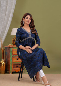 vinod print Women Printed Flared Kurta