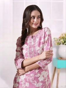 Wawlooks Women Floral Print Straight Kurta