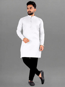 FRELURO Men Solid Straight Kurta