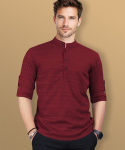 VeBNoR Men Self Design Straight Kurta