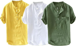 GAINELL Men Solid Straight Kurta