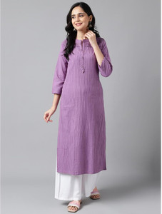 Neemiya Women Self Design, Striped Straight Kurta