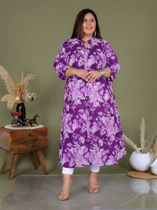 Avnii Women Printed, Floral Print A-line Kurta